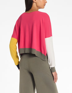 Sarah Pacini Colour Block Sweater Pink