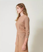 Load image into Gallery viewer, Twin Set Mixed Stitch Sweater
