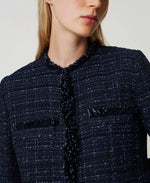 Load image into Gallery viewer, Twinset Navy Bouclé Jacket
