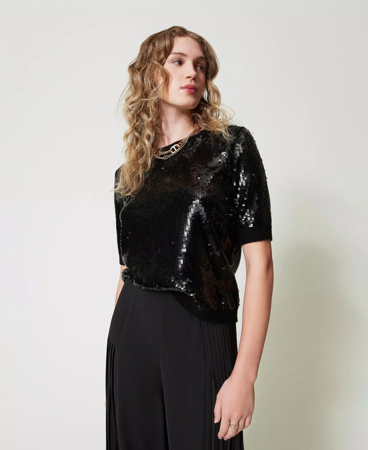 Twinset Top Full Sequin Embroidery