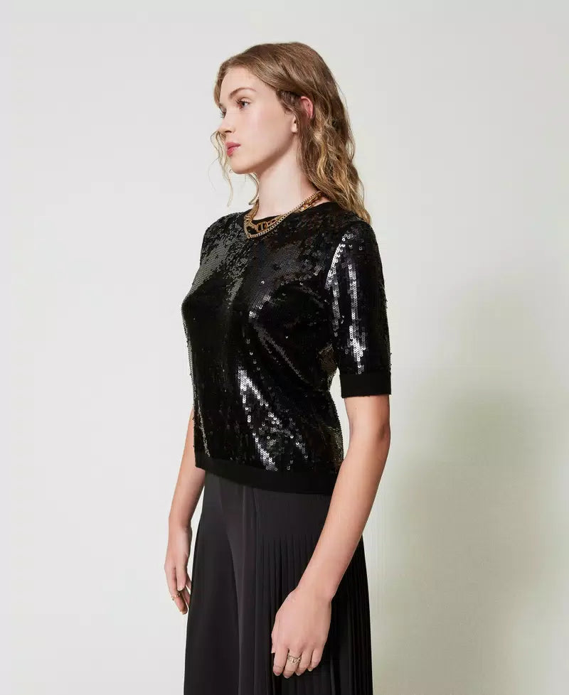 Twinset Top Full Sequin Embroidery