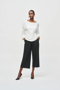 Joseph Ribkoff Knit Pull-On Culotte Pant - Charcoal