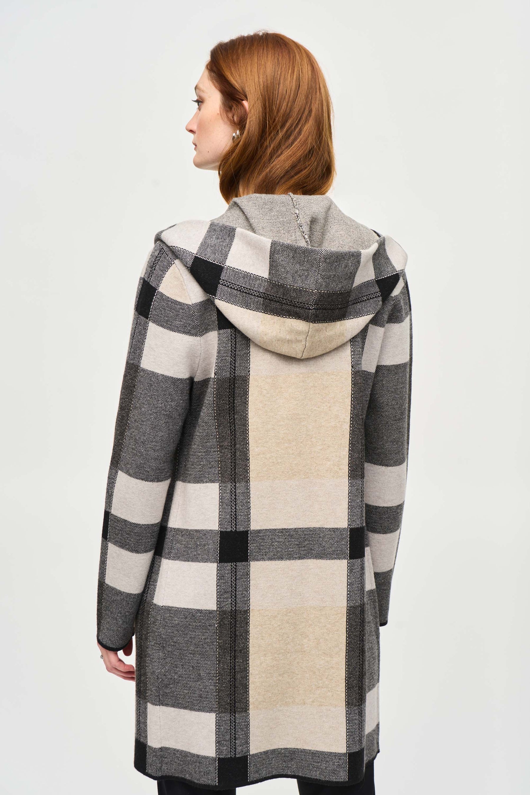 Joseph Ribkoff Check Sweater Coat