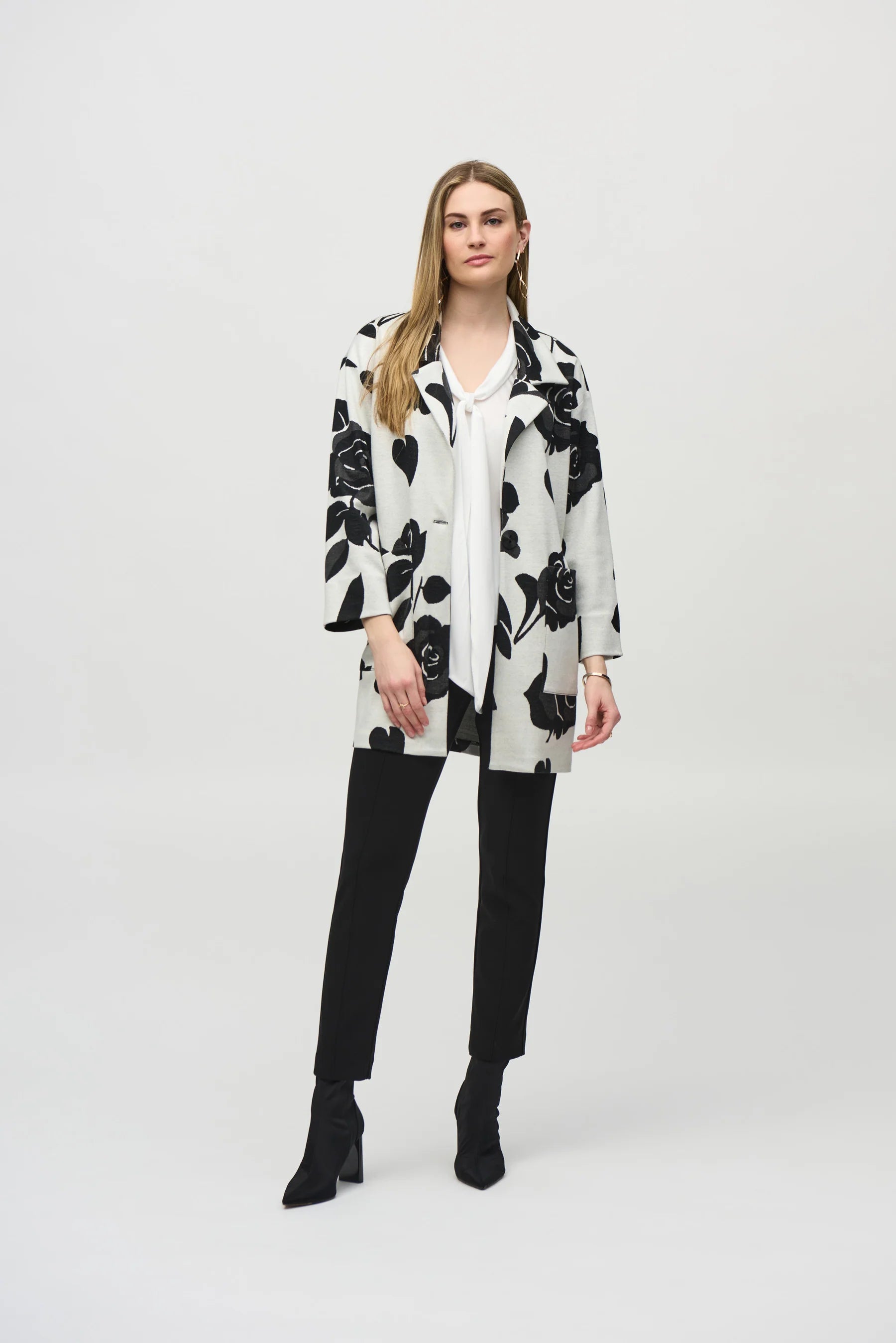 Joseph Ribkoff Jacquard Floral Jacket