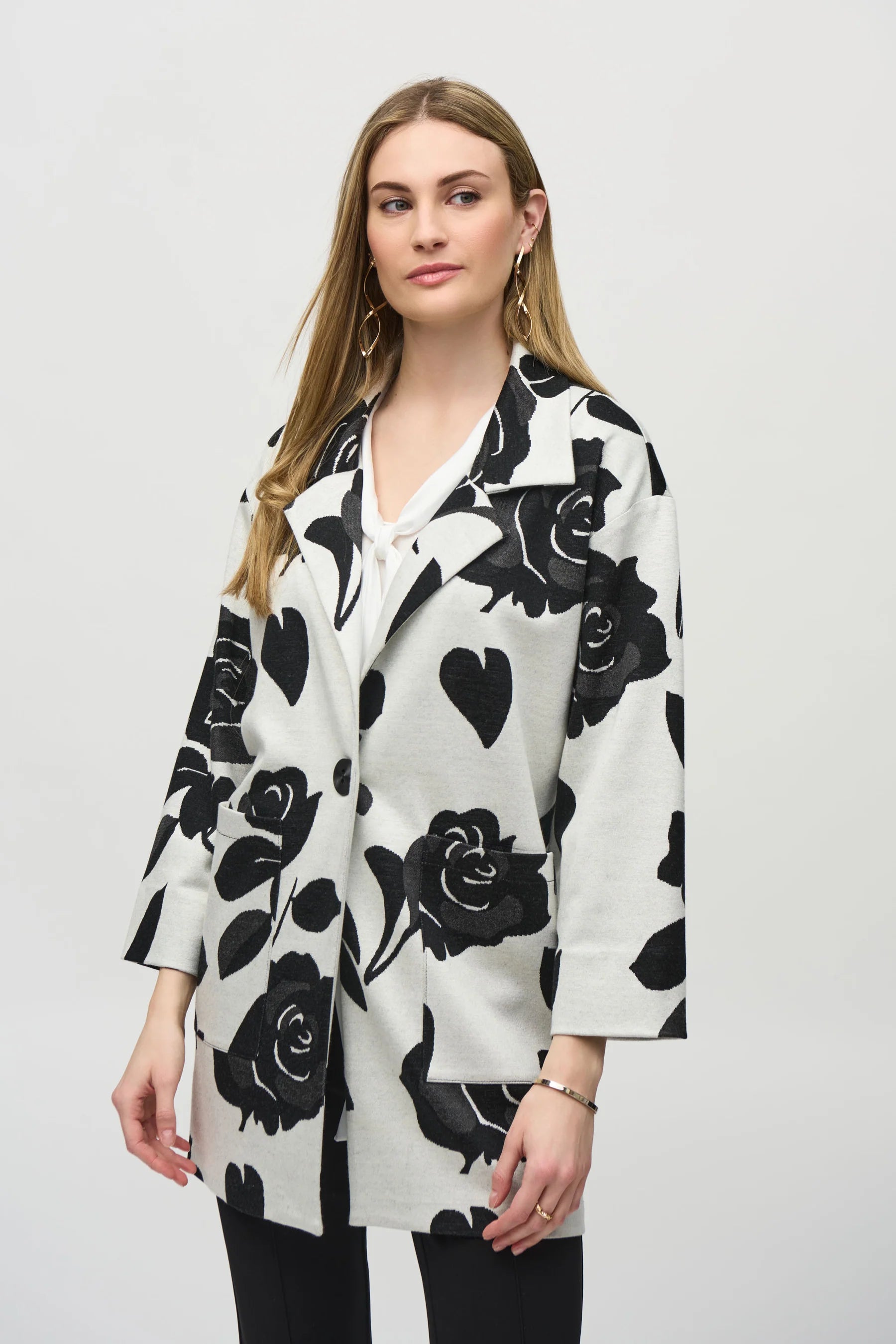 Joseph Ribkoff Jacquard Floral Jacket