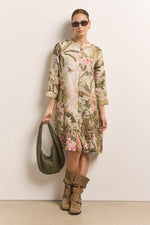 Load image into Gallery viewer, Princess goes Hollywood Linen shirt dress with jungle leopard print
