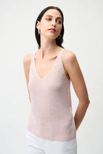 Load image into Gallery viewer, Joseph Ribkoff Metallic Knitted Camisole with Rhinestones
