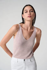 Load image into Gallery viewer, Joseph Ribkoff Metallic Knitted Camisole with Rhinestones
