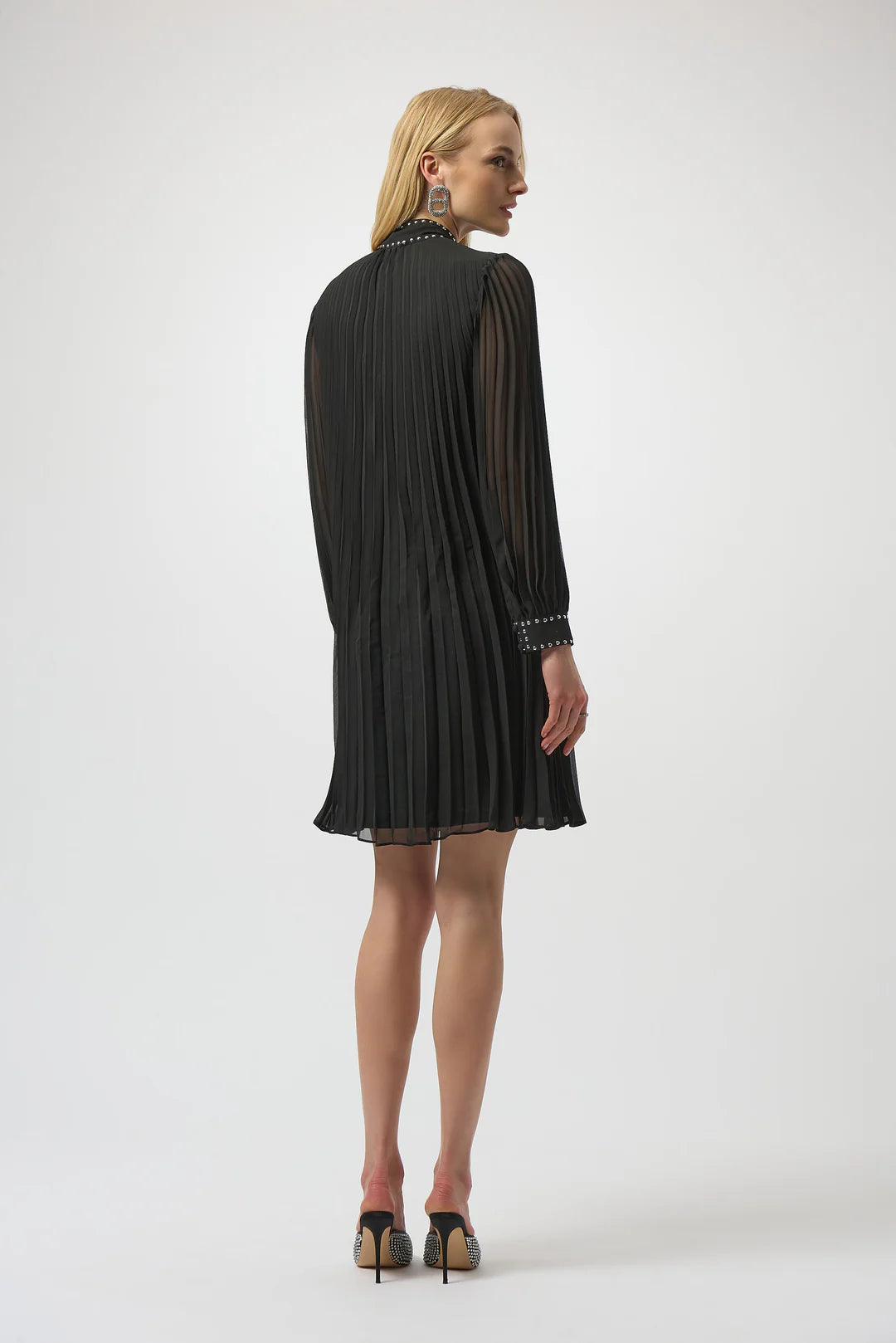 Joseph Ribkoff Pleated Chiffon A-line Dress