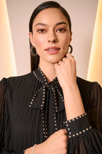 Load image into Gallery viewer, Joseph Ribkoff Pleated Chiffon A-line Dress
