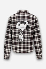 Load image into Gallery viewer, Princess Goes Hollywood Flannel Check Blouse Snoopy
