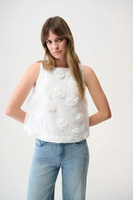 Load image into Gallery viewer, Joseph Ribkoff Sleeveless Floral Embroidery Top
