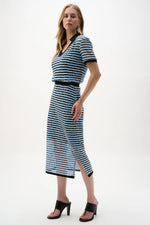 Load image into Gallery viewer, Joseph Ribkoff Novelty Stripe Pencil Skirt With Side Slit
