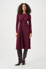 Load image into Gallery viewer, Joseph Ribkoff Scuba Crepe Draped Front Sheath Dress
