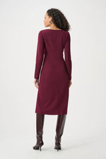 Load image into Gallery viewer, Joseph Ribkoff Scuba Crepe Draped Front Sheath Dress
