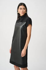 Load image into Gallery viewer, Joseph Ribkoff  Leatherette &amp; Silky Knit Dress
