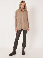 Load image into Gallery viewer, Repeat Cashmere Italian Yarn Zip Up Cardigan With Pockets
