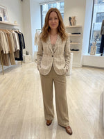 Load image into Gallery viewer, Circolo Long Cotton Blazer Camel Check

