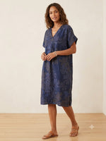 Load image into Gallery viewer, Linen Dress in a Beige Print or Blue Print
