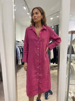 Load image into Gallery viewer, Fil Noir 3/4 Sleeve Shirt Dress
