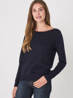 Load image into Gallery viewer, Repeat Basic Boat Neck Cotton Blend Sweater
