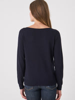 Load image into Gallery viewer, Repeat Basic Boat Neck Cotton Blend Sweater
