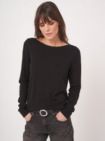 Load image into Gallery viewer, Repeat Fine-knit cotton-blend boat-neck sweater
