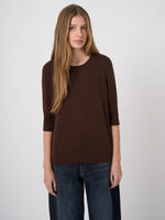 Load image into Gallery viewer, Repeat Cotton-Viscose Fine-Knit 3/4 Sleeve Sweater

