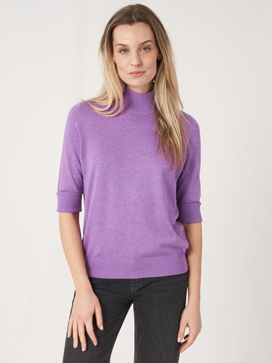 Repeat Cotton Sweater with 3/4 sleeve