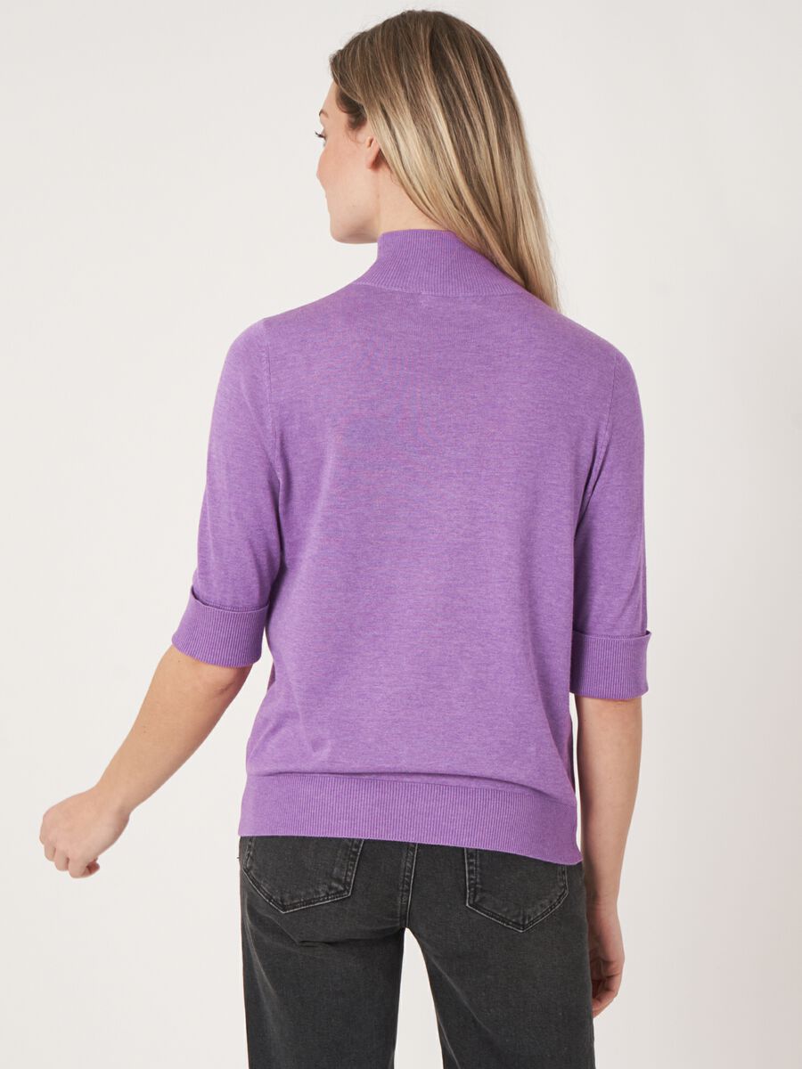 Repeat Cotton Sweater with 3/4 sleeve
