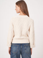 Load image into Gallery viewer, Repeat Cotton Cardigan in Marine colour
