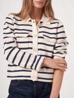 Load image into Gallery viewer, Repeat Striped Cotton Cardigan
