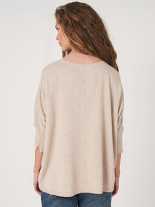 Repeat Cotton Blend Poncho Sweater