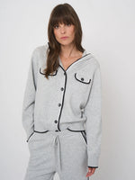 Load image into Gallery viewer, Repeat Hooded cotton-blend cardigan
