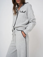 Load image into Gallery viewer, Repeat Wide-leg knit pants in cotton blend
