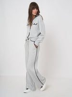 Load image into Gallery viewer, Repeat Wide-leg knit pants in cotton blend
