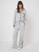 Load image into Gallery viewer, Repeat Wide-leg knit pants in cotton blend
