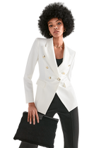 Load image into Gallery viewer, Riani White Blazer with Gold Butttons

