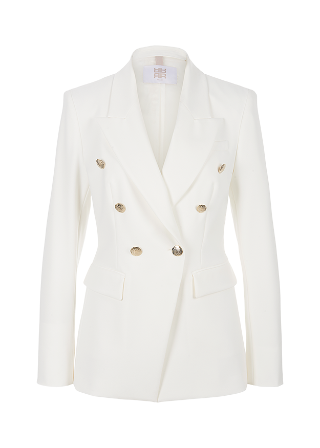Riani White Blazer with Gold Butttons