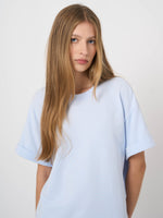 Load image into Gallery viewer, Repeat French terry boxy t-shirt with rolled sleeves

