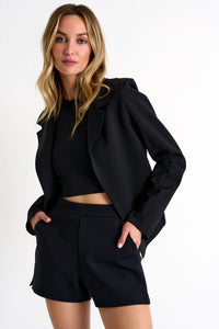 Shan Open Front Blazer Black