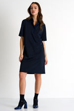 Load image into Gallery viewer, Shan Short sleeve Polo Dress navy
