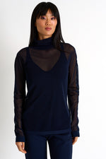 Load image into Gallery viewer, Shan Turtleneck mesh top
