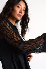 Load image into Gallery viewer, Shan Elegant blouse with sheer sleeve
