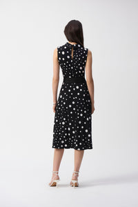 Joseph Ribkoff Polka-dot Belted Midi Dress