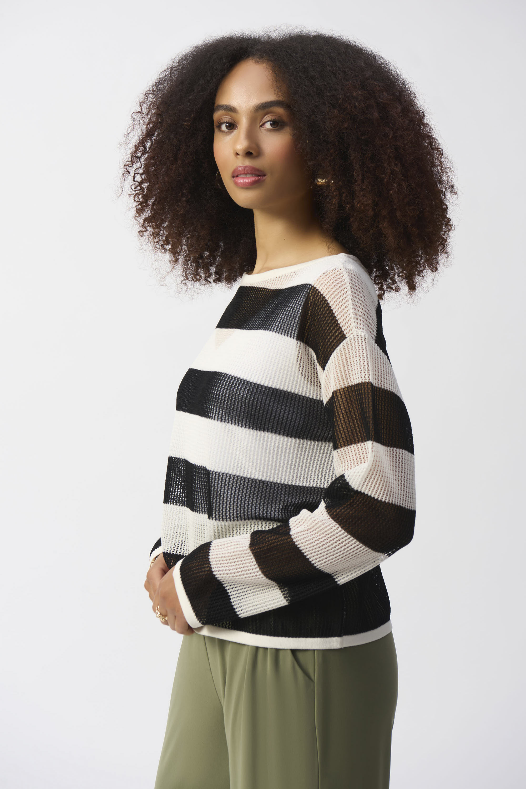 Joseph Ribkoff Stripe Sheer Top