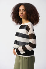 Load image into Gallery viewer, Joseph Ribkoff Stripe Sheer Top
