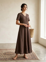 Load image into Gallery viewer, Pistache Linen Milano Maxi Dress
