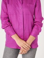 Load image into Gallery viewer, Repeat Linen Blouse in Orchid

