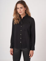 Load image into Gallery viewer, Repeat Silk shirt with side slits
